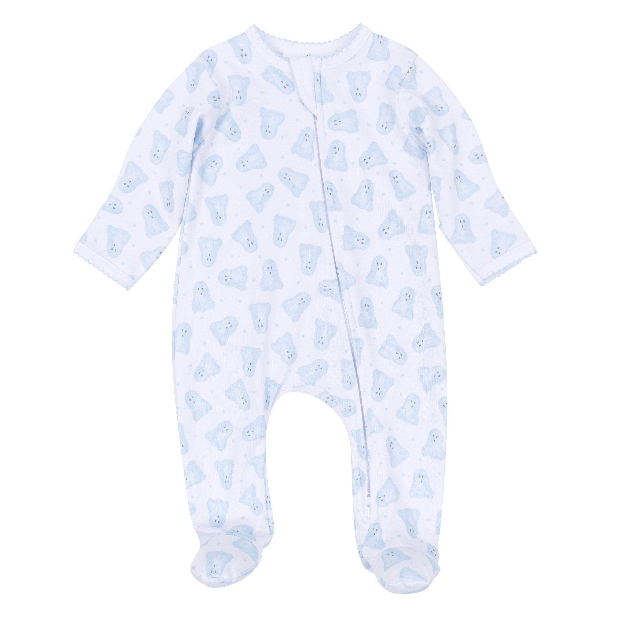 Magnolia Baby Baby Boo Print Zip Footie