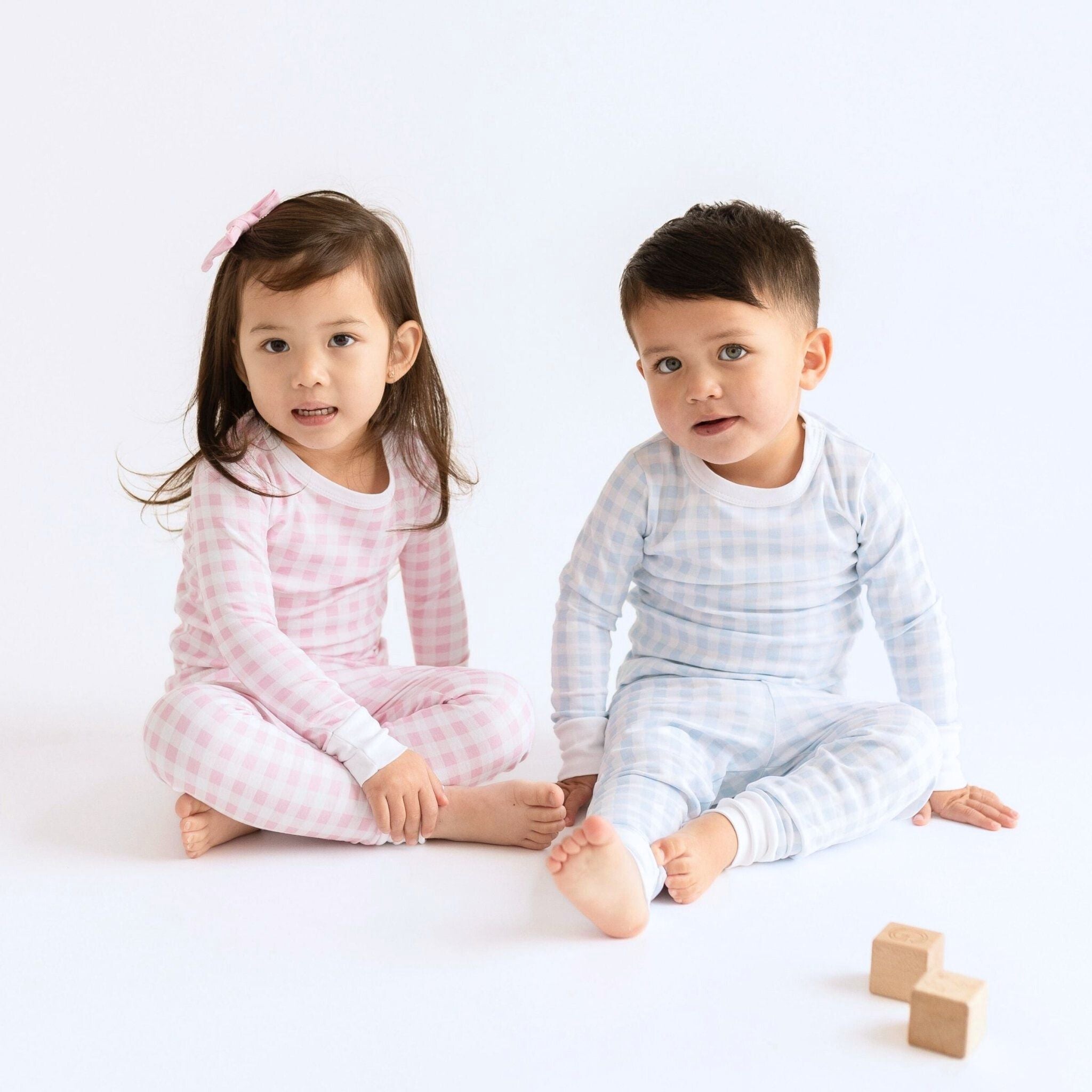 Magnolia Baby Baby Checks Pink Long Pajamas