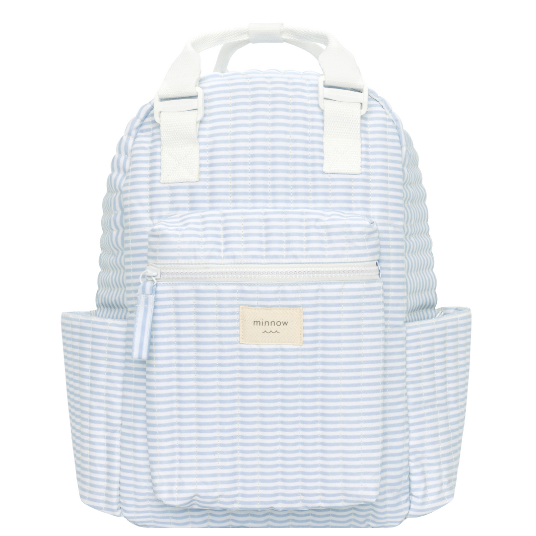 Minnow Powder Blue Stripe Everyday Coated Backpack