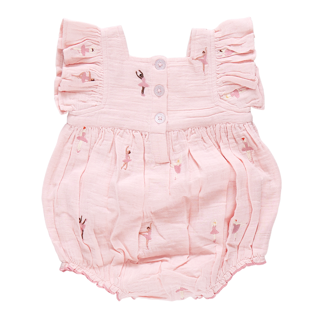 Pink Chicken Elsie Bubble, Ballerina Embroidery