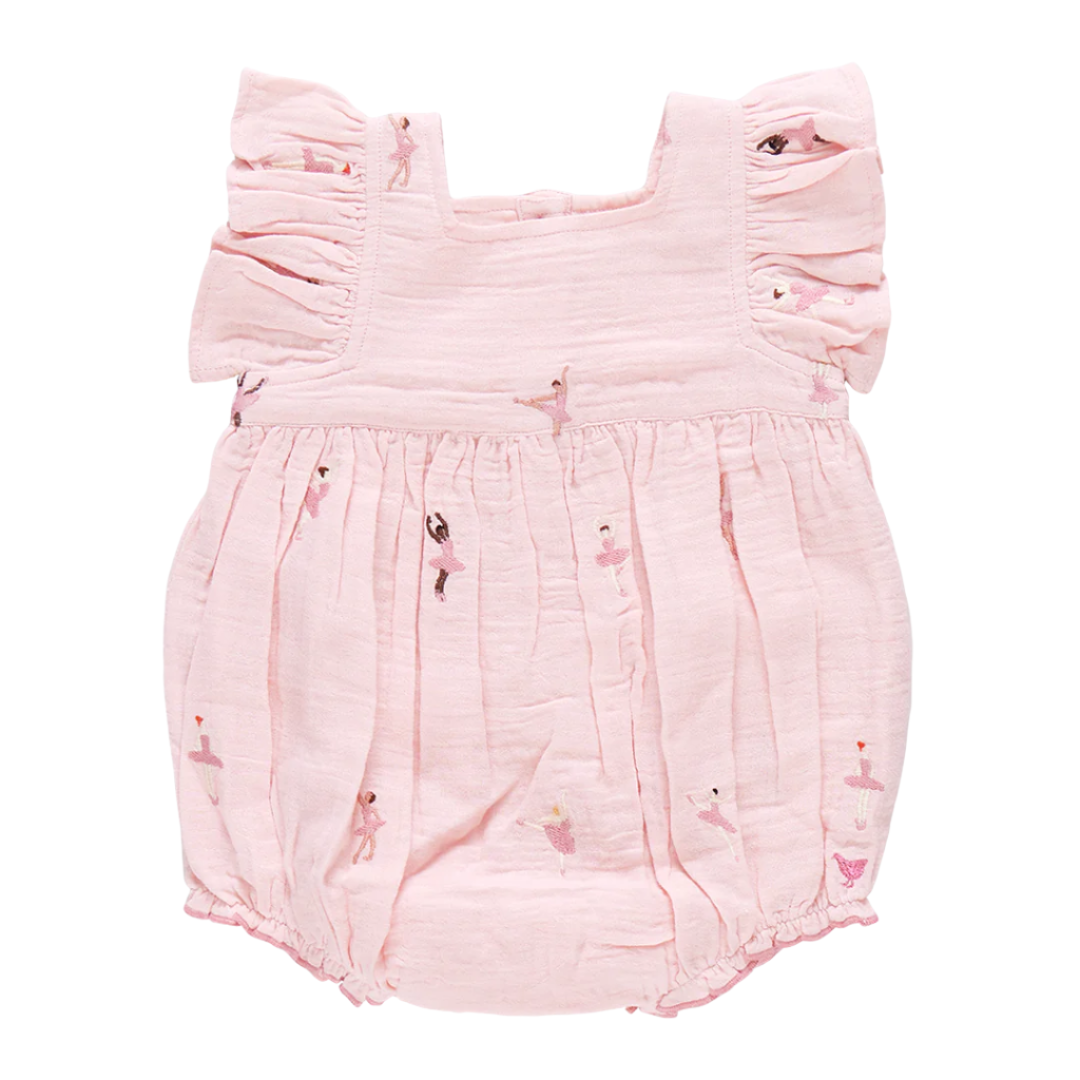 Pink Chicken Elsie Bubble, Ballerina Embroidery