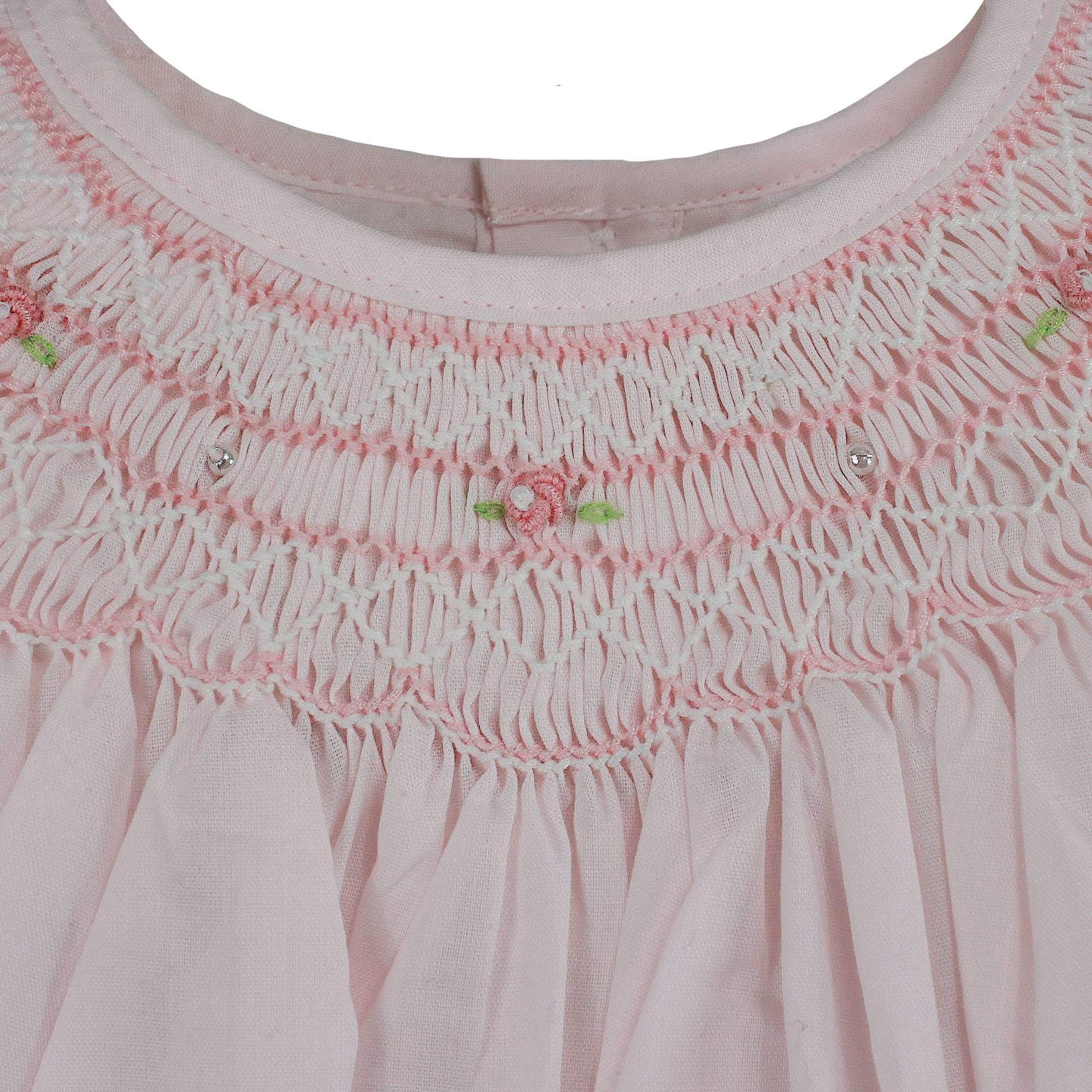 Petit Ami Bishop Smocked Daygown with Pearls