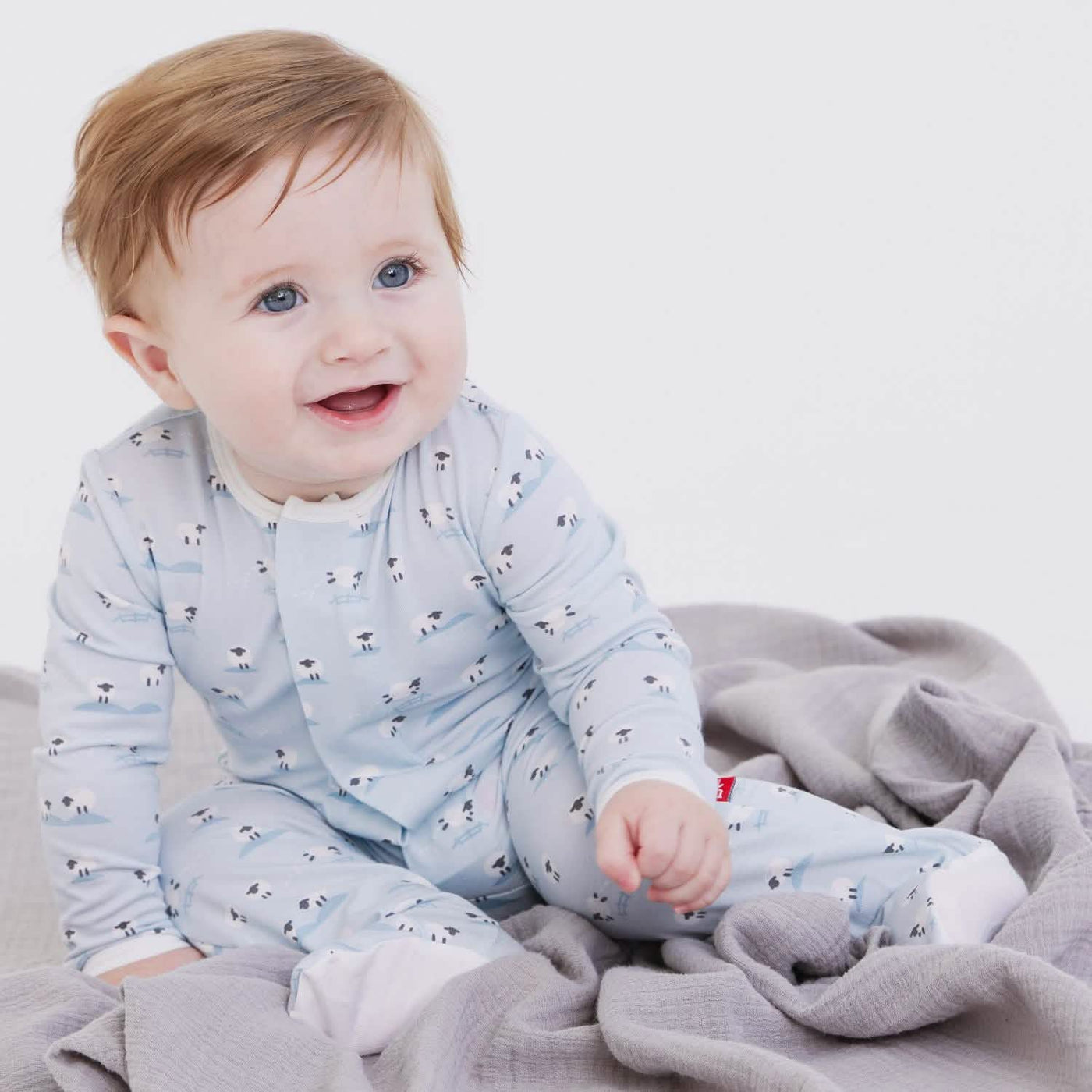 Magnetic Me Baa Baa Baby Blue Modal Footie