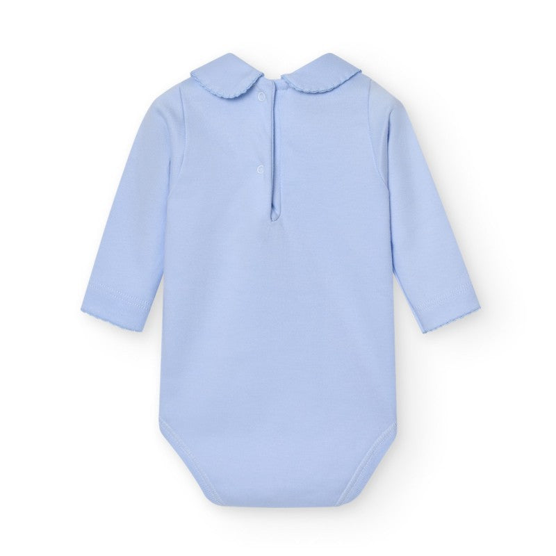 Babidu Peter Pan Collar Bodysuit, Sky Blue