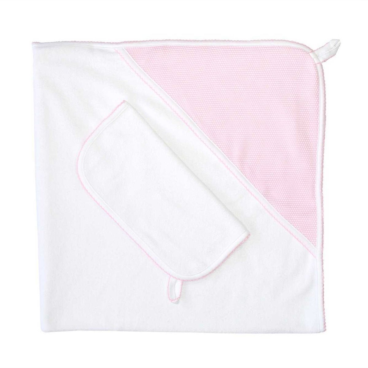 Nella Pima Bubble Hooded Towel, Pink