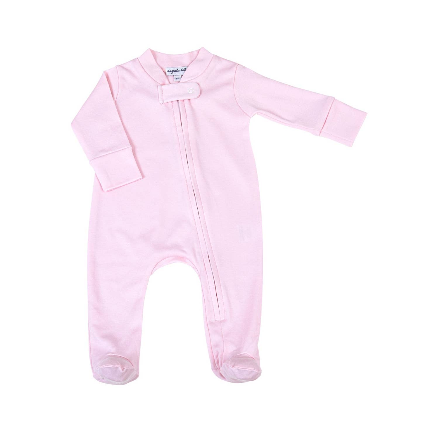 Magnolia Pink & Blue Zipper Footie, Pink