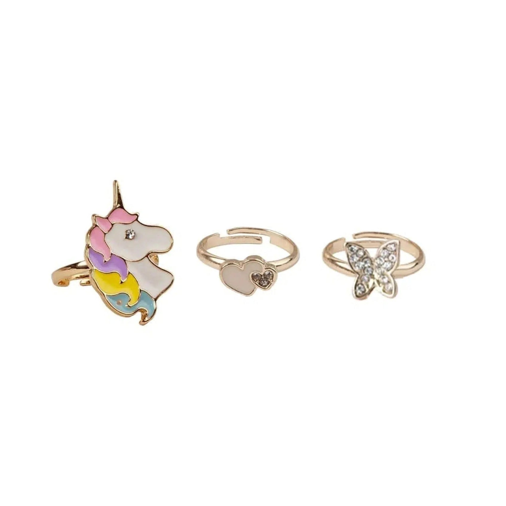 Creative Education Boutique Butterfly & Unicorn Ring Set
