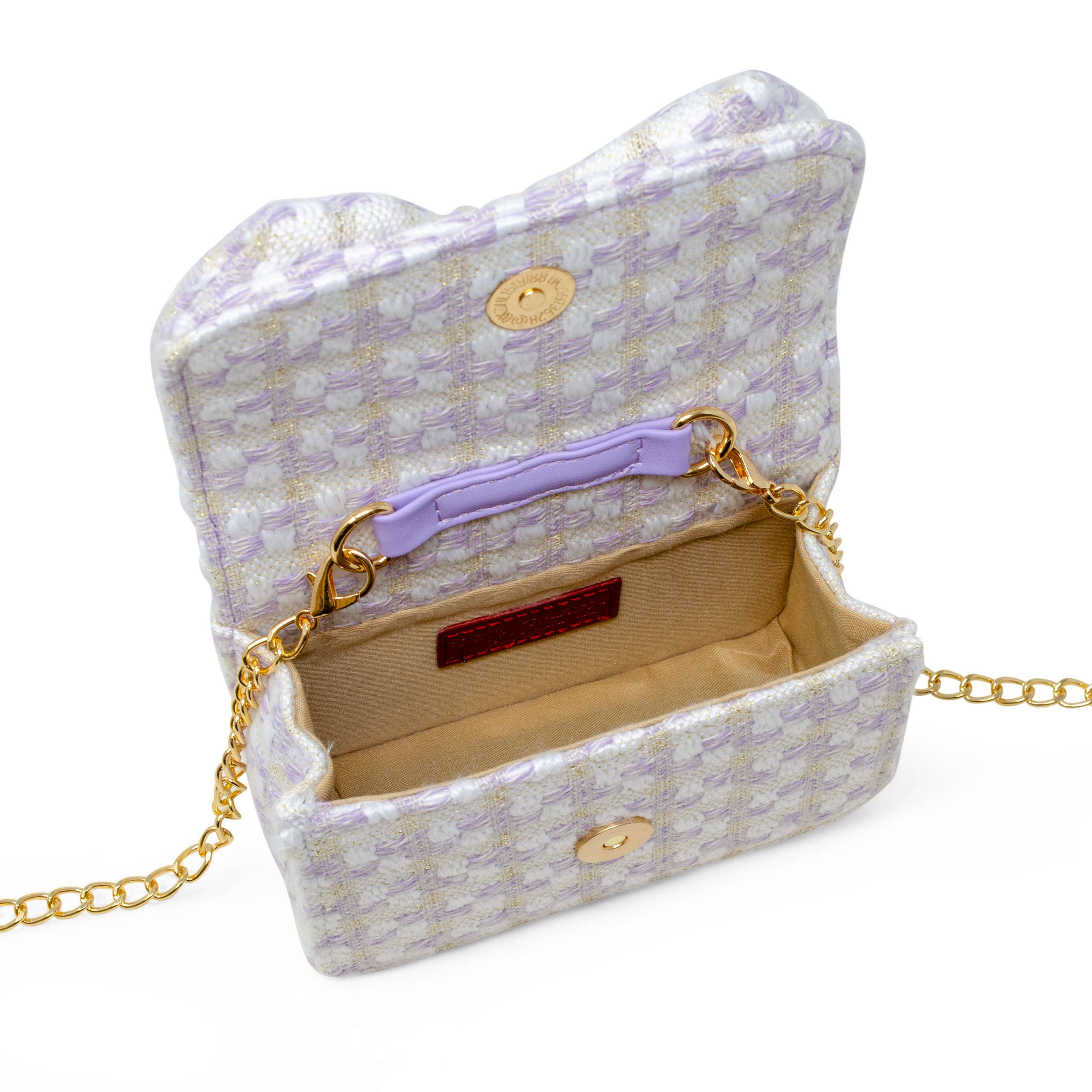 Zomi Gems Tweed Jumbo Pearl Bow Handbag