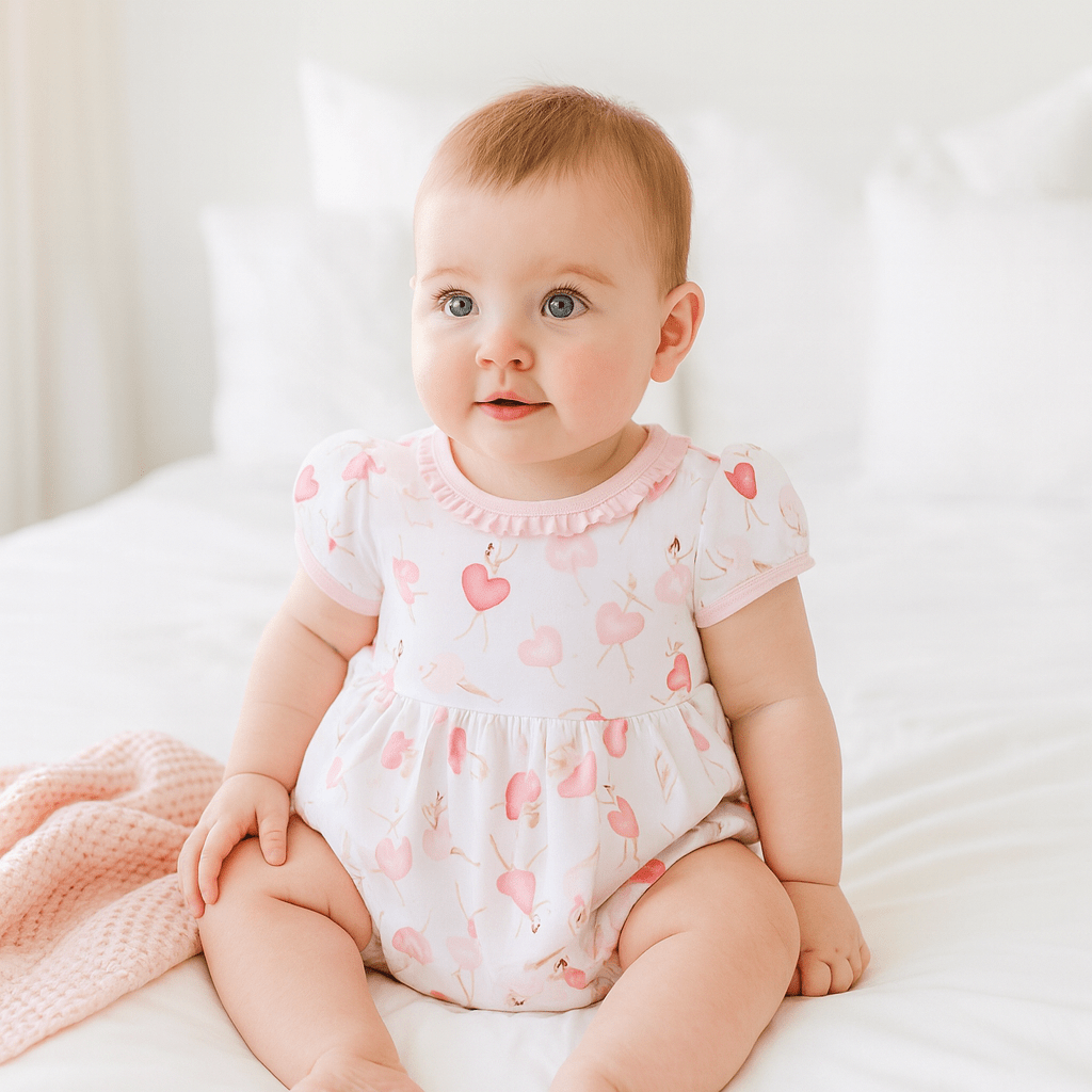 Magnolia Baby Dancing Hearts Ruffle Bubble