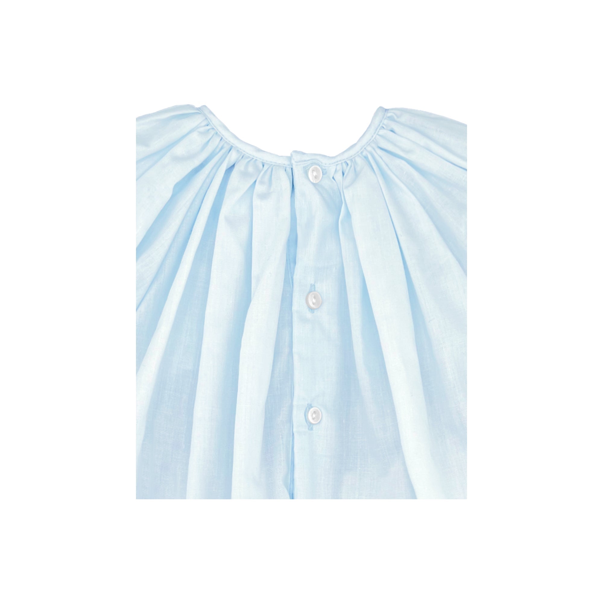 Petit Ami Blue Daygown with Raglan Sleeves & Embroidered Hem