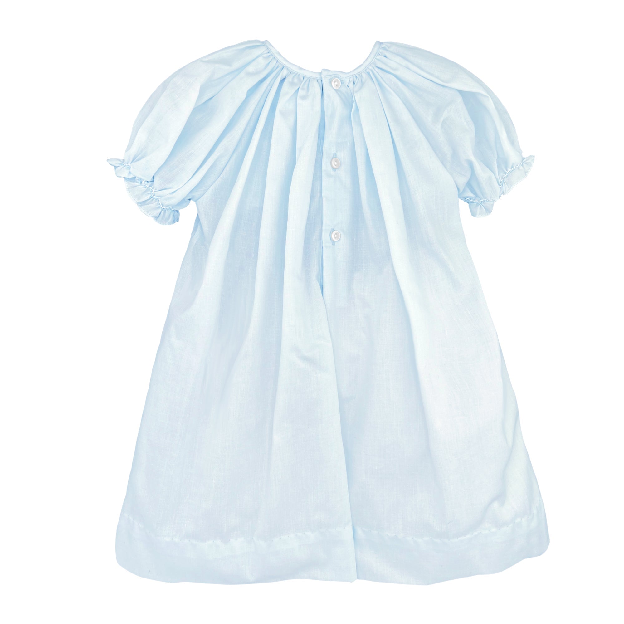 Petit Ami Blue Daygown with Raglan Sleeves & Embroidered Hem