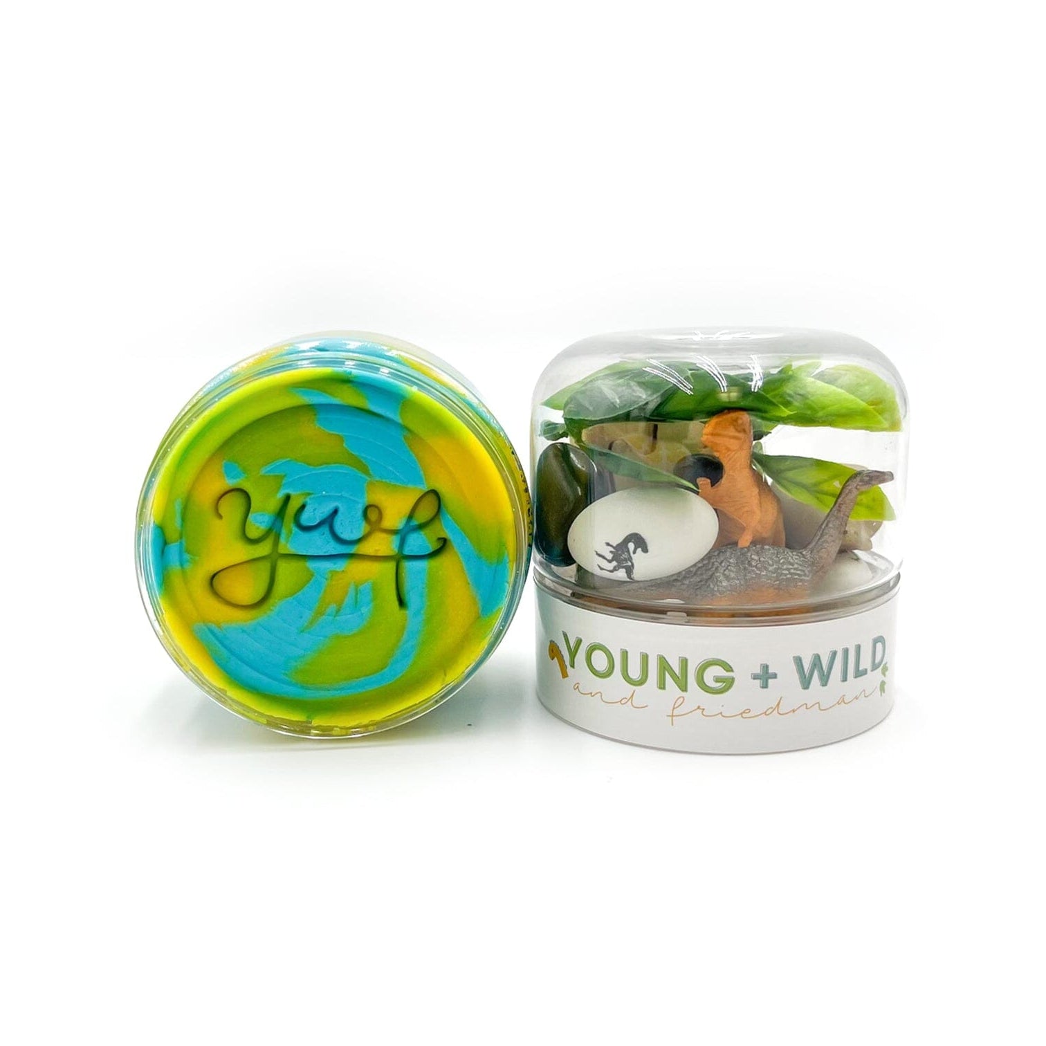 Young + Wild & Friedman Dinosaur Grab & Go Dough Jar