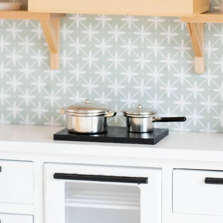 Macy Mae Dollhouse Metal Pots & Pans Set with Lids