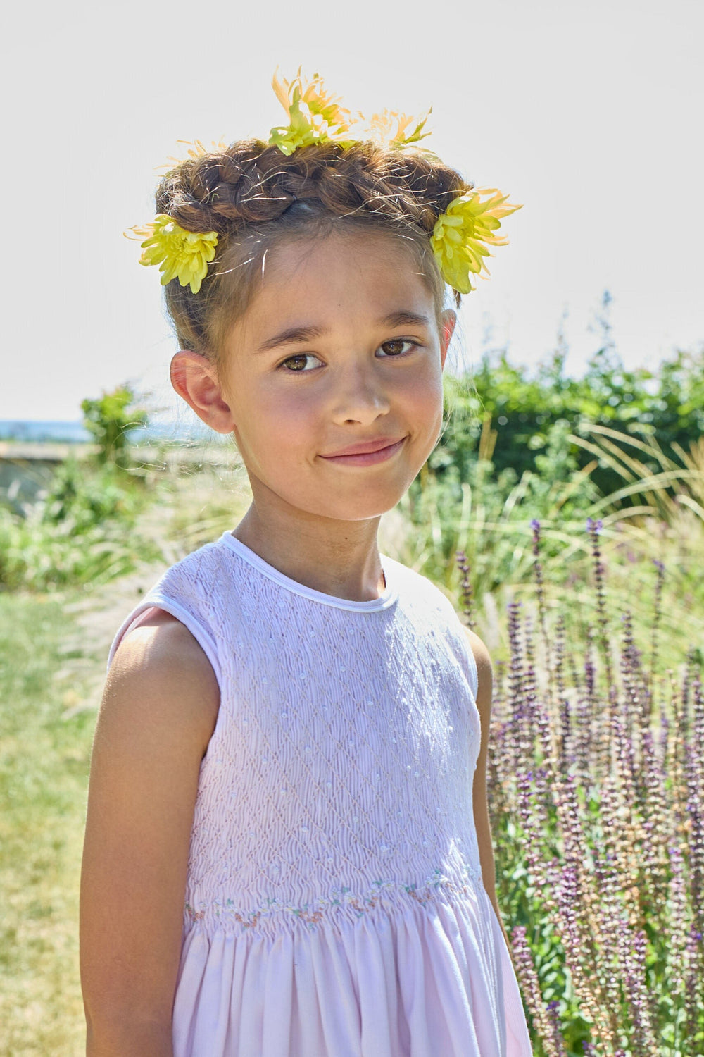 Kidiwi Emma Smocked Dress in Pink Pique