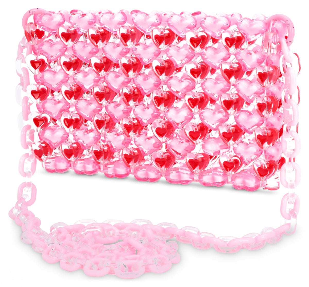 iscream Pink Hearts Beaded Crossbody Bag