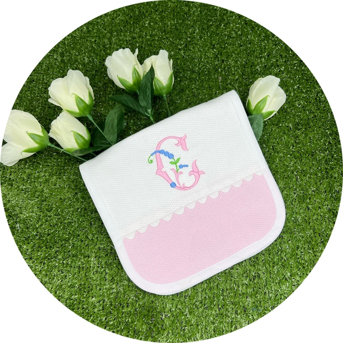 Royalty Collection Pink Cotton Pique Burp Cloth
