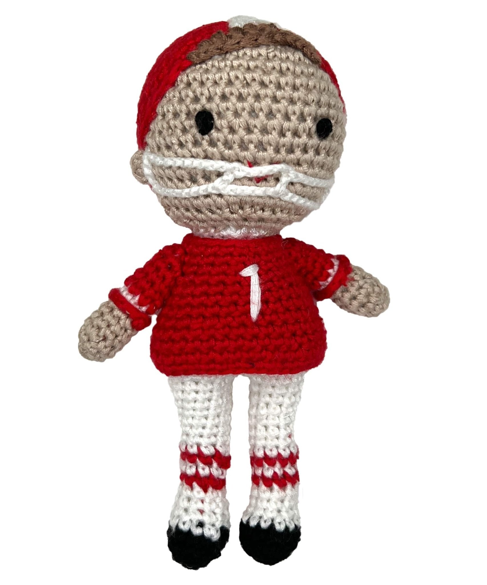 Zubels Football Player Knit Small Rattle