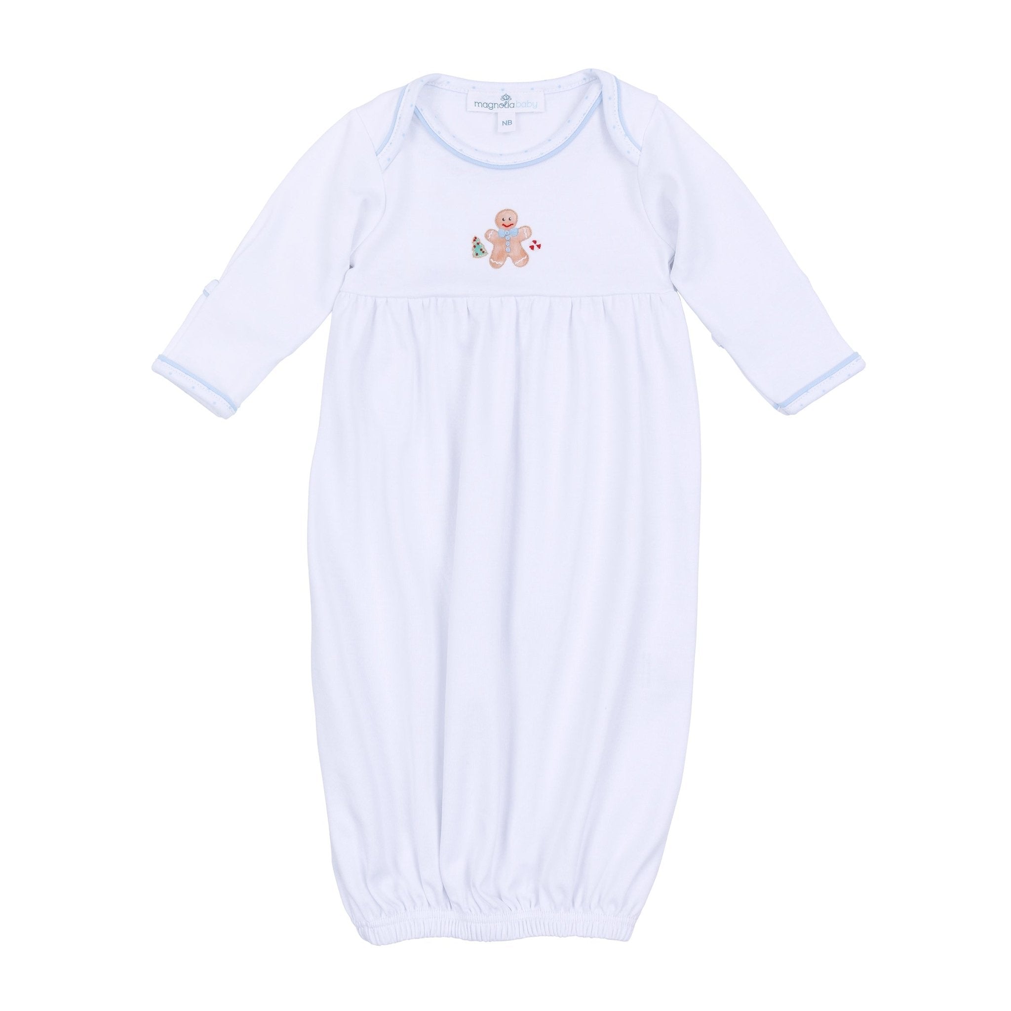 Magnolia Baby Frosted Wonderland Embroidered Gathered Gown