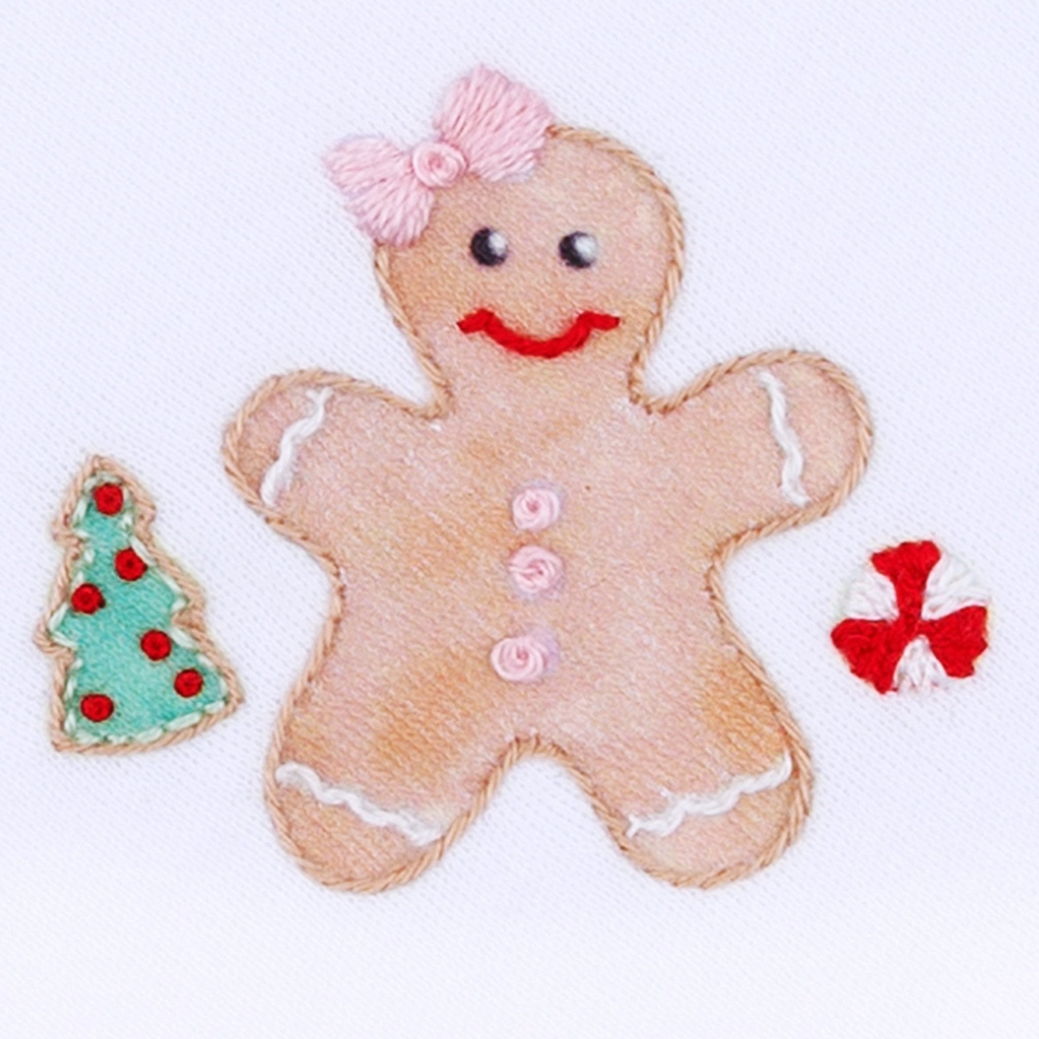 Magnolia Baby Frosted Wonderland Embroidered Ruffle Gathered Gown