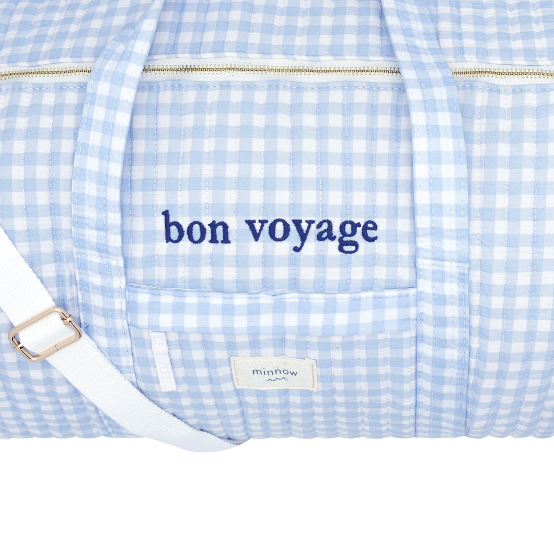 Minnow Oasis Blue Gingham Weekender Bag