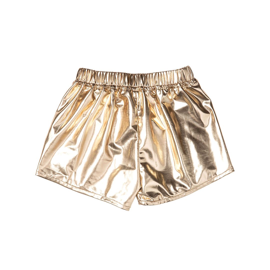 Pink Chicken Millie Metallic Shorts, Gold