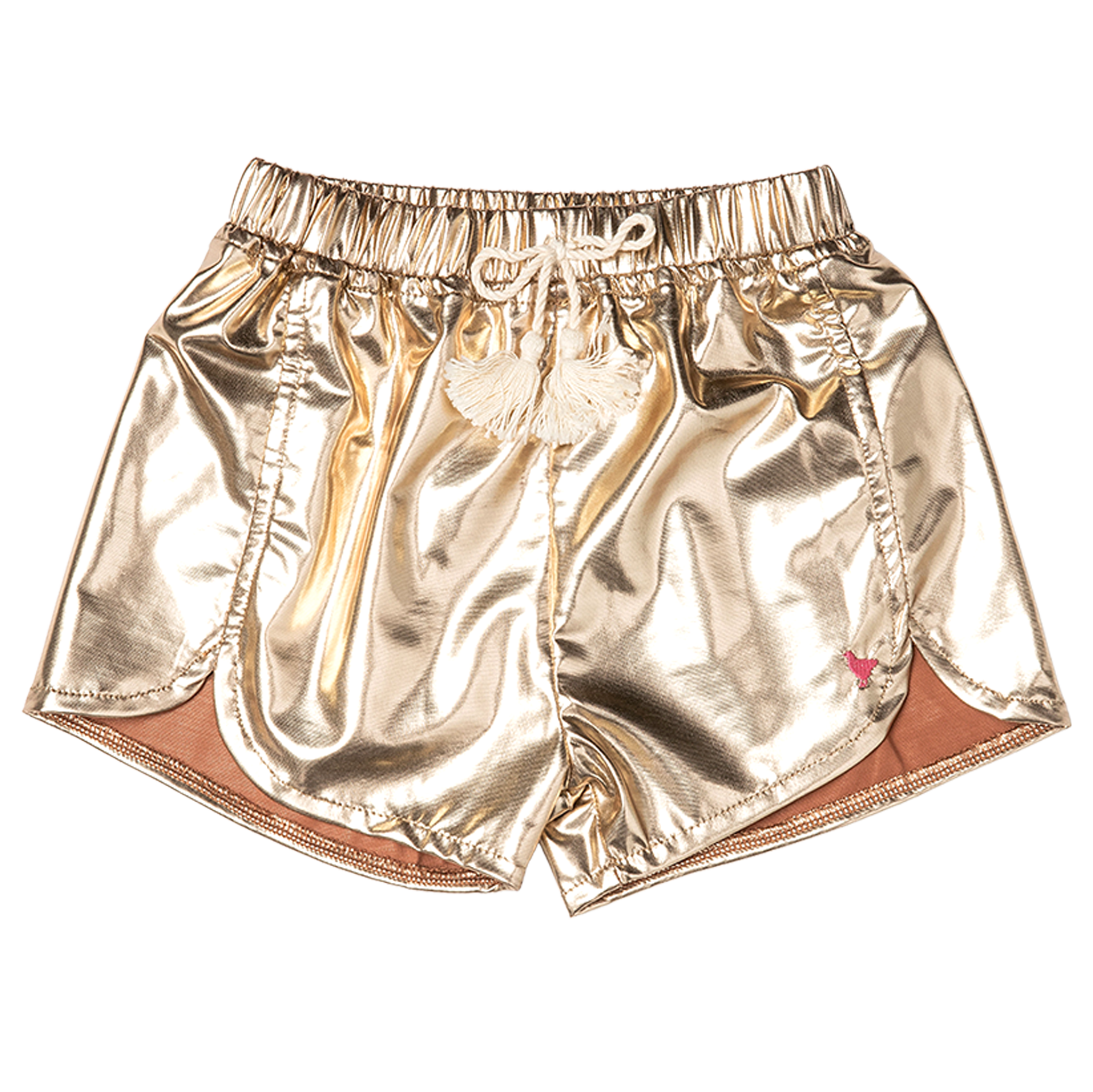 Pink Chicken Millie Metallic Shorts, Gold