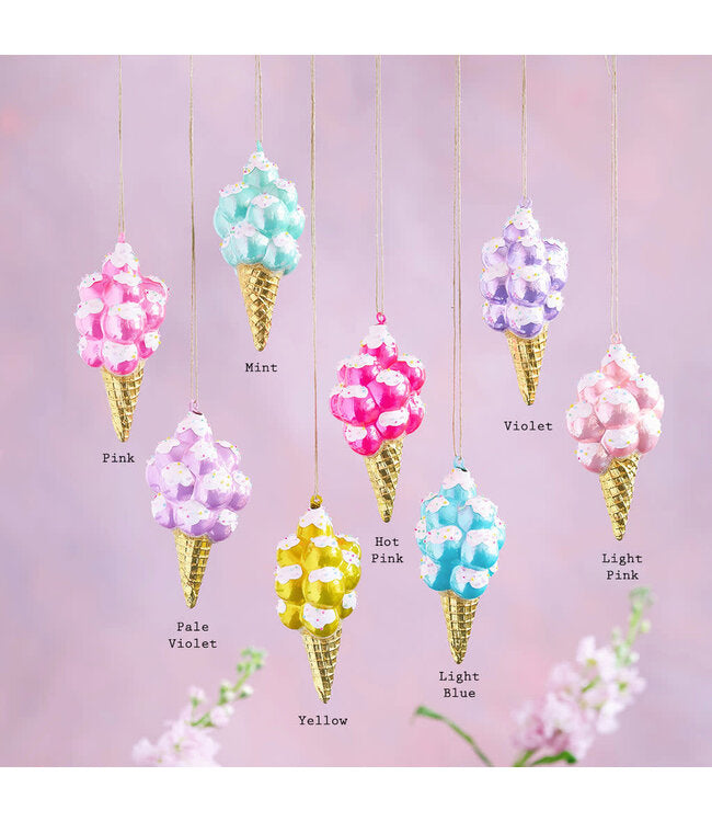 Glitterville Ice Cream Cone Ornament