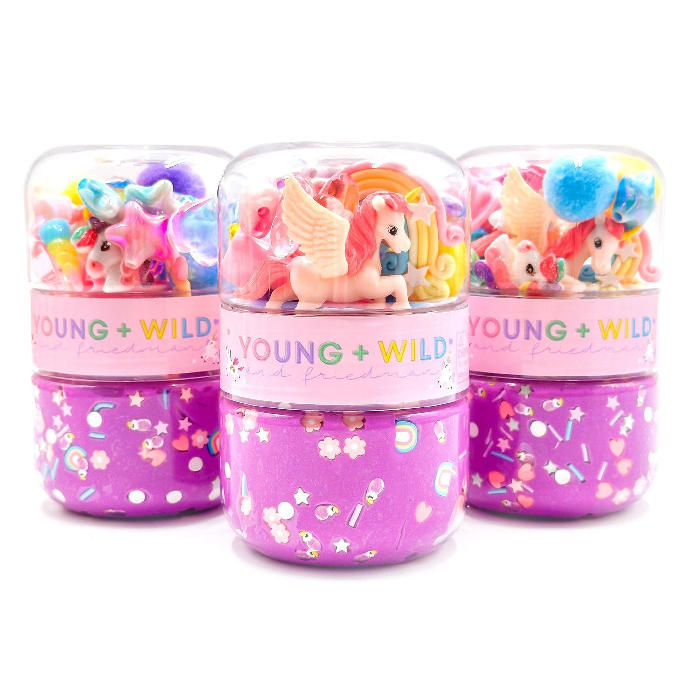 Young + Wild & Friedman Grab & Go Dough Jar, Unicorn Valentine