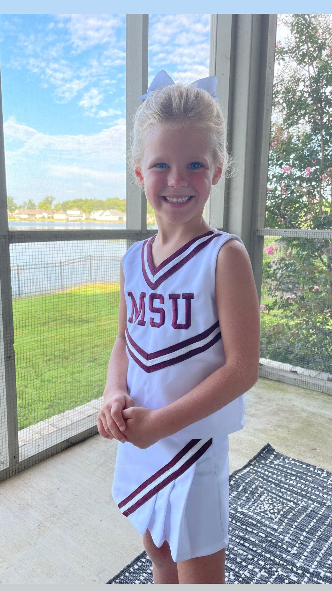 Let's Cheer White MSU Cheerleader Uniform | shopnurseryrhymes
