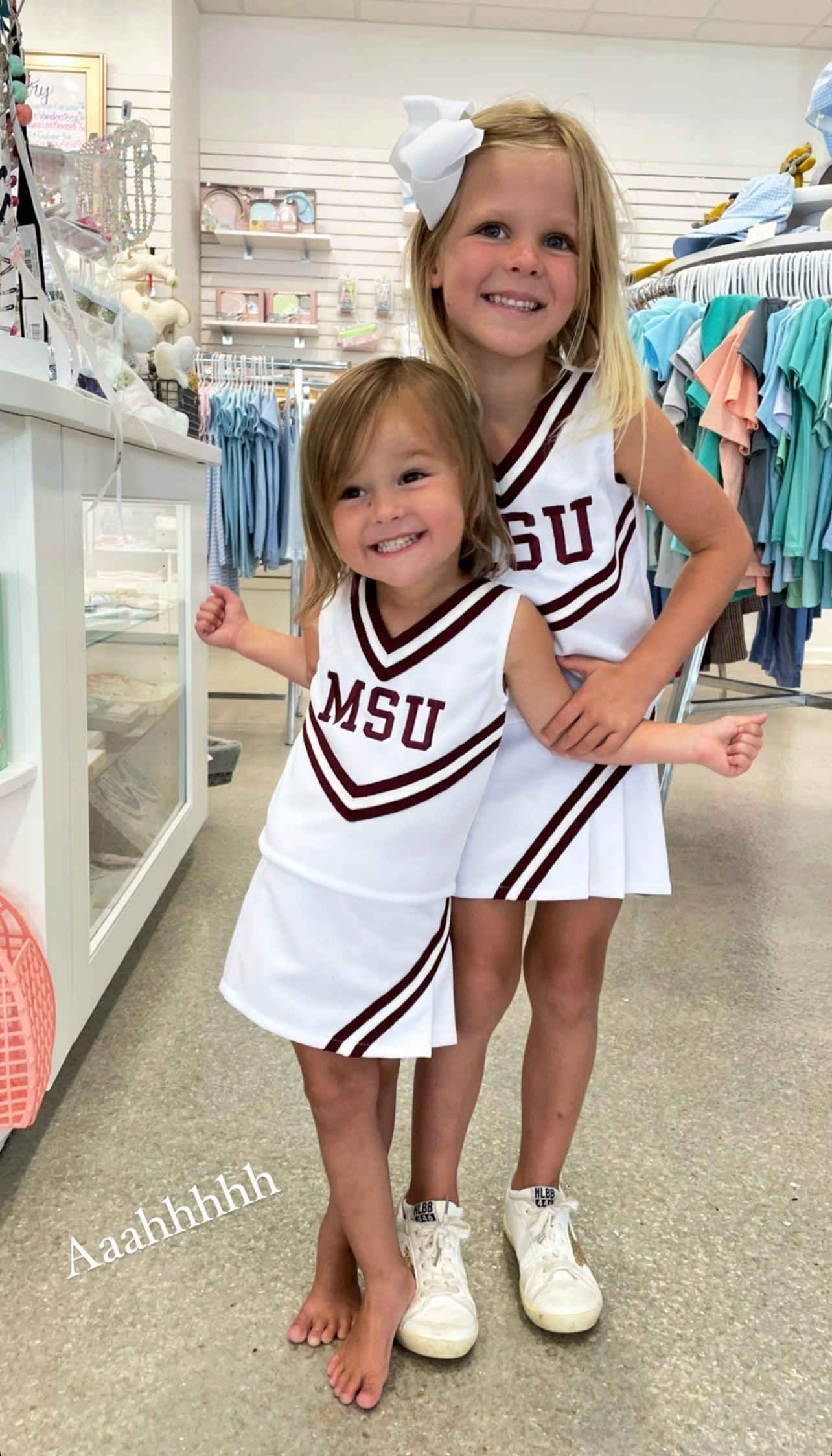 Let's Cheer White MSU Cheerleader Uniform | shopnurseryrhymes