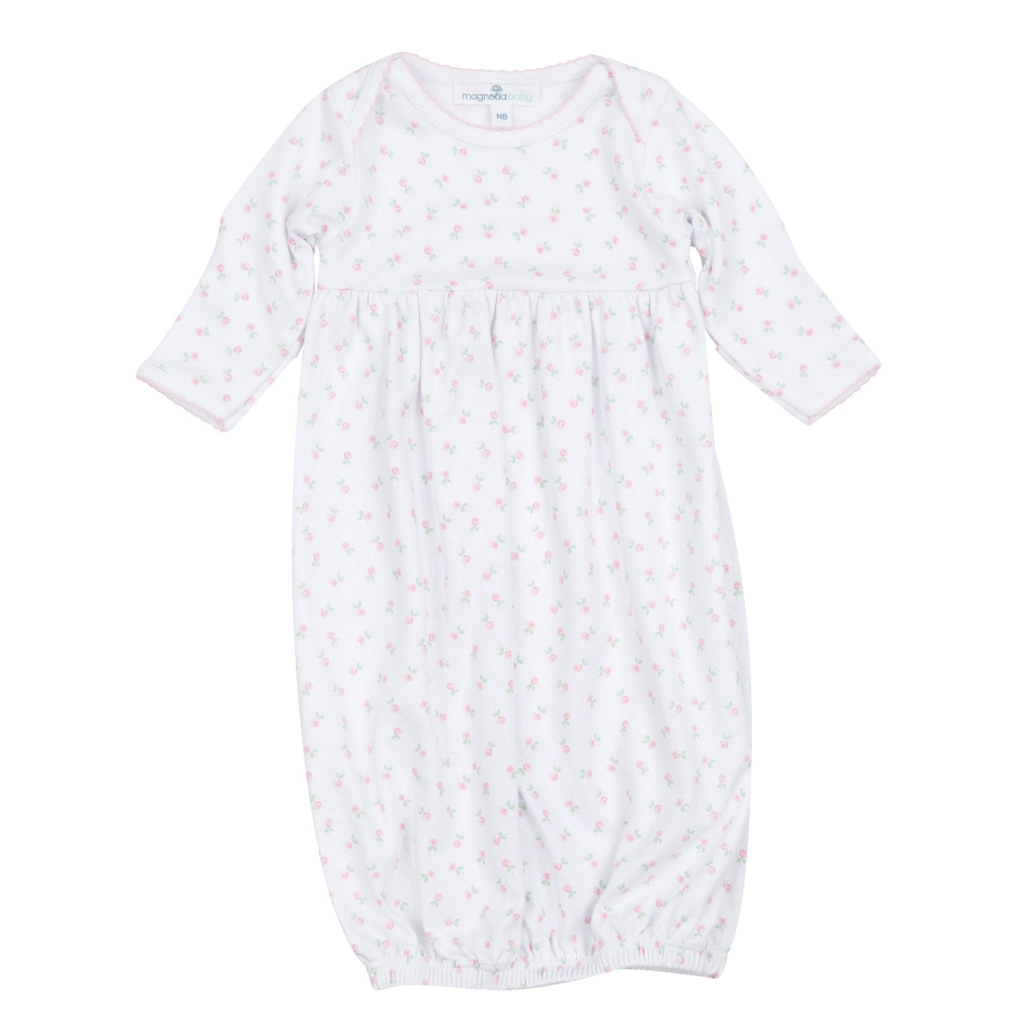 Magnolia Baby Juliette's Classics Pink Printed Gathered Gown