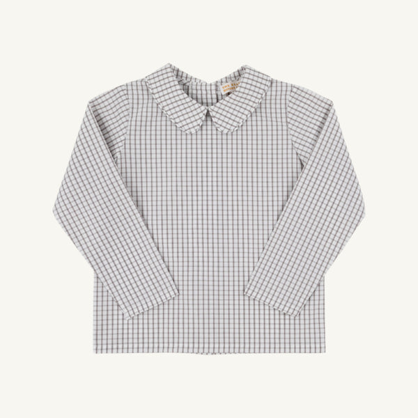 Beaufort Bonnet Peter Pan Collar Shirt, Grantley Gray Windowpane