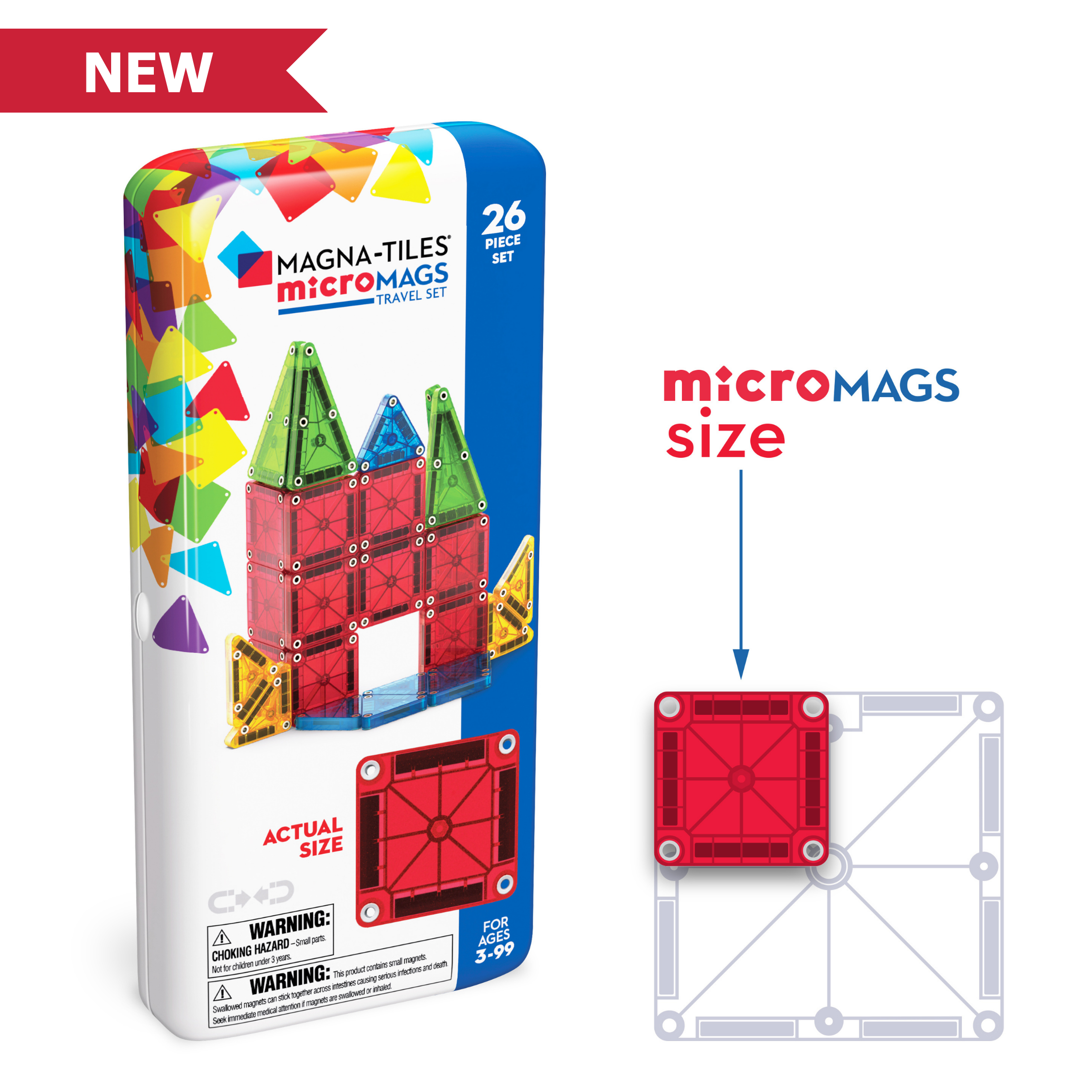 Magna-Tiles microMAGS 26 Piece Travel Set