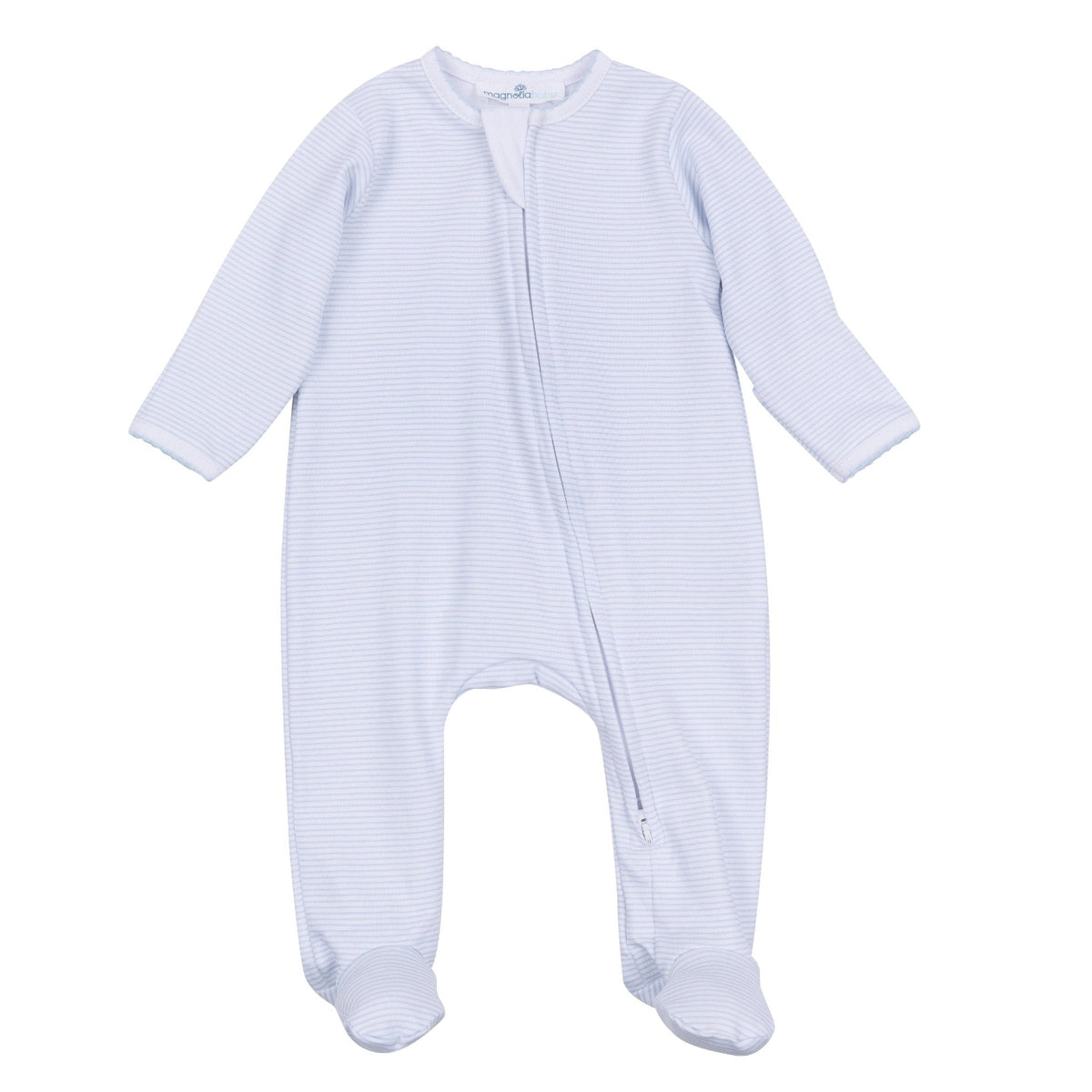 Magnolia Baby Mini Stripes Zip Footie