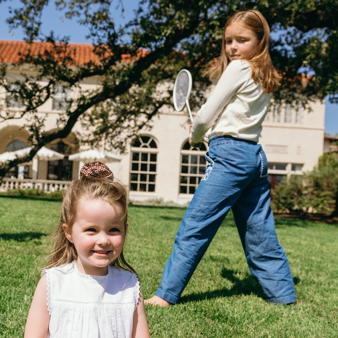 Minnow Pointelle Ruffle Long Sleeve Shirt in Cream
