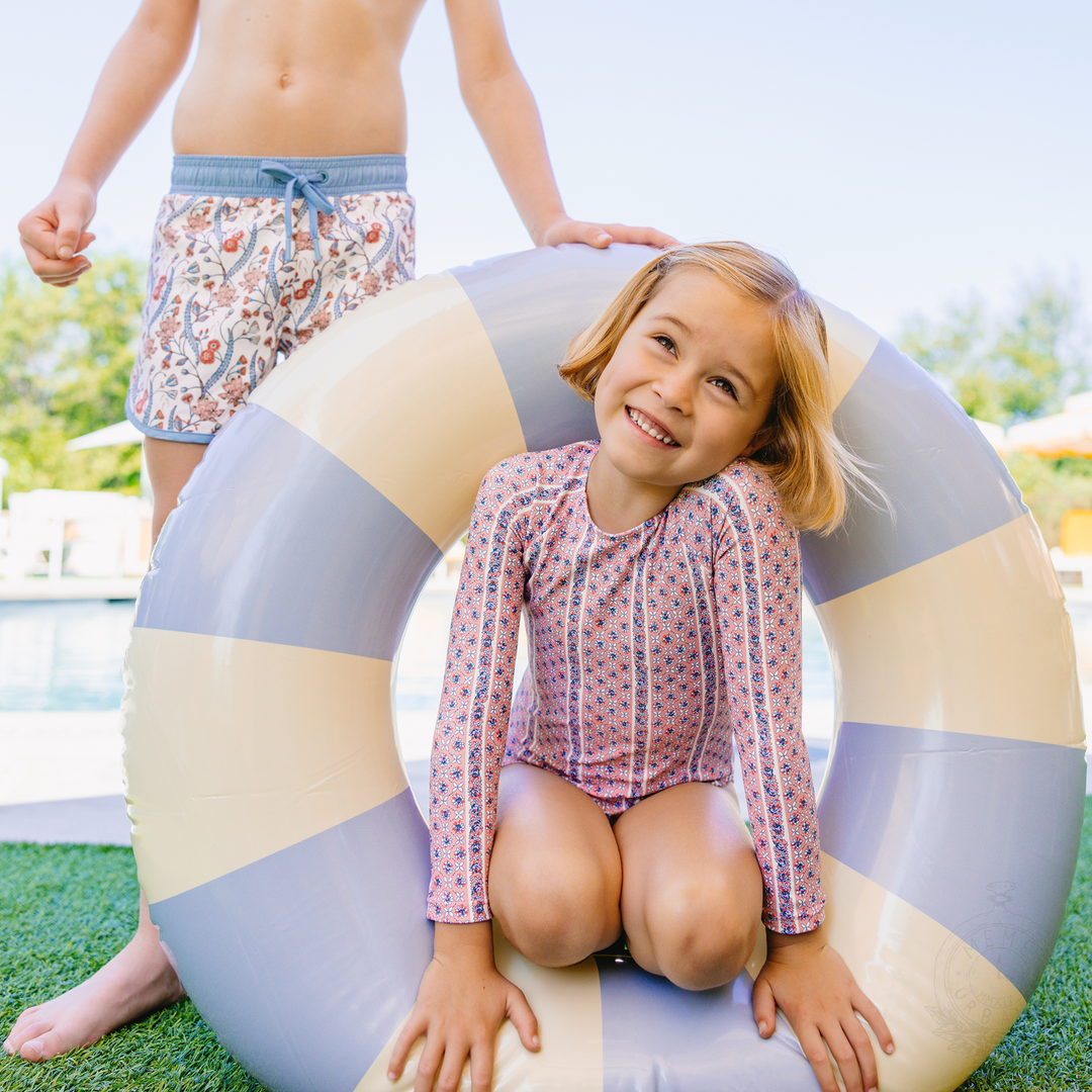 Minnow Floral Tile Rashguard One Piece