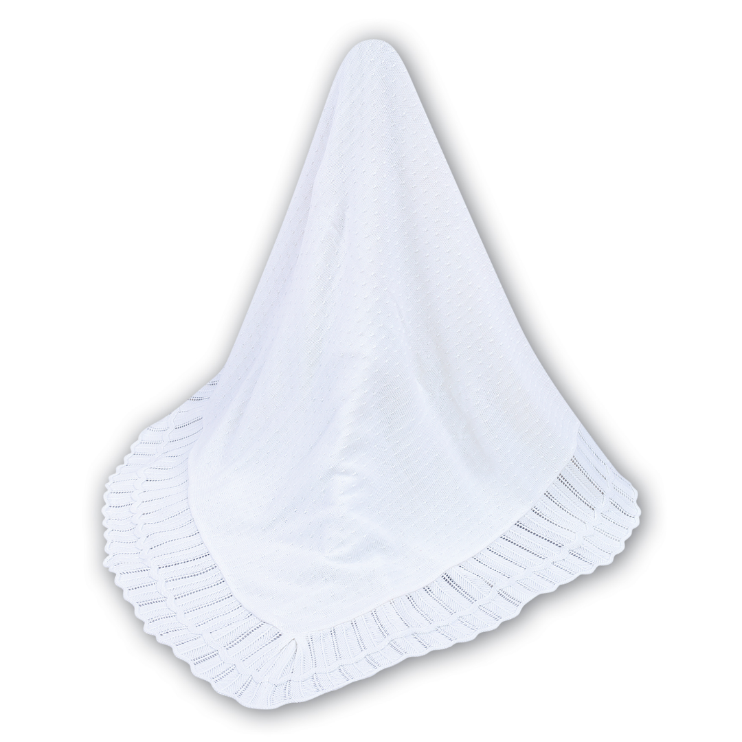 Sarah Louise White Delicate Scalloped Shawl