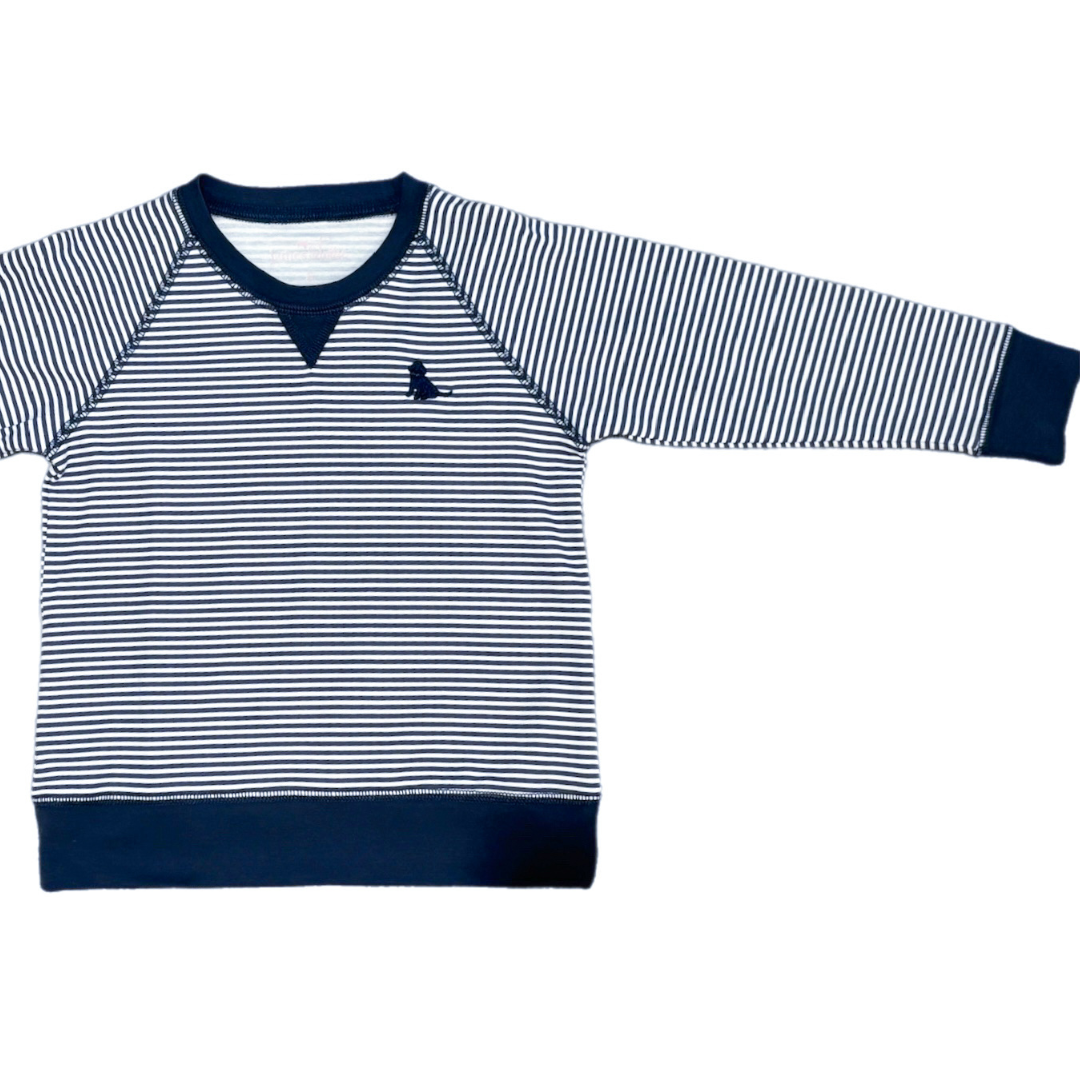 James & Lottie Basics Sam Sweatshirt, Navy Stripe