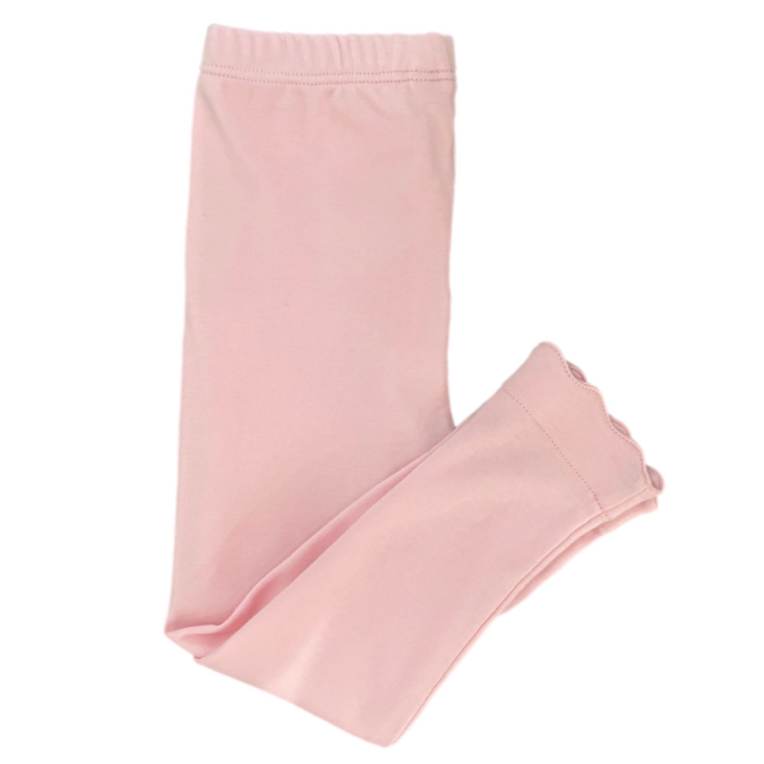 James & Lottie Scallop Leggings, Light Pink