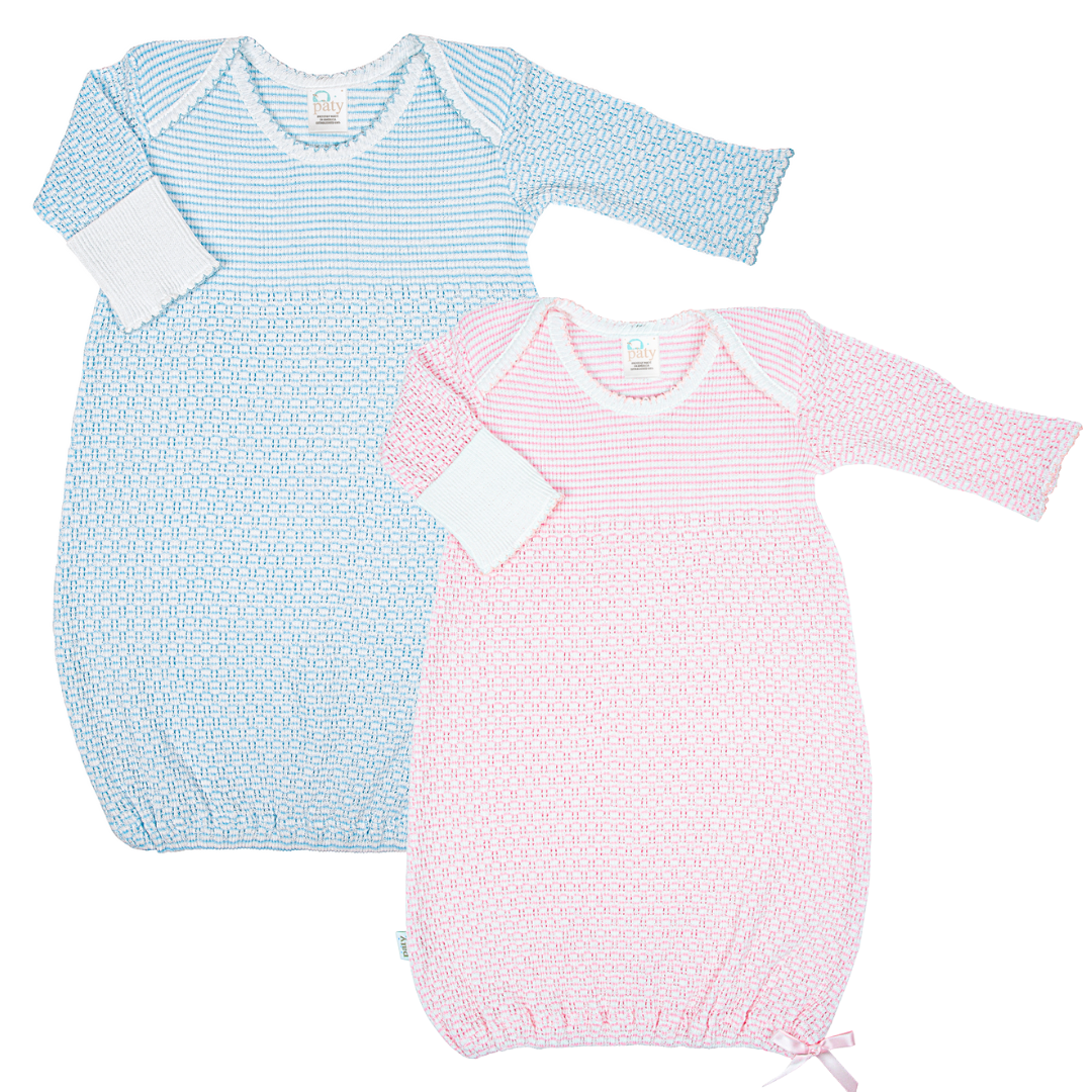 Paty Knit Overlap Shoulder Solid Color Gown