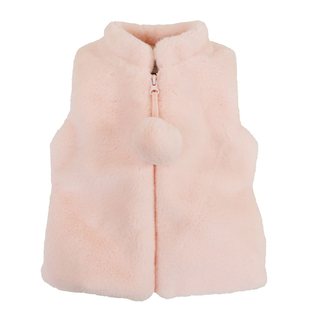 Widgeon Zip Up Vest Rose Puff
