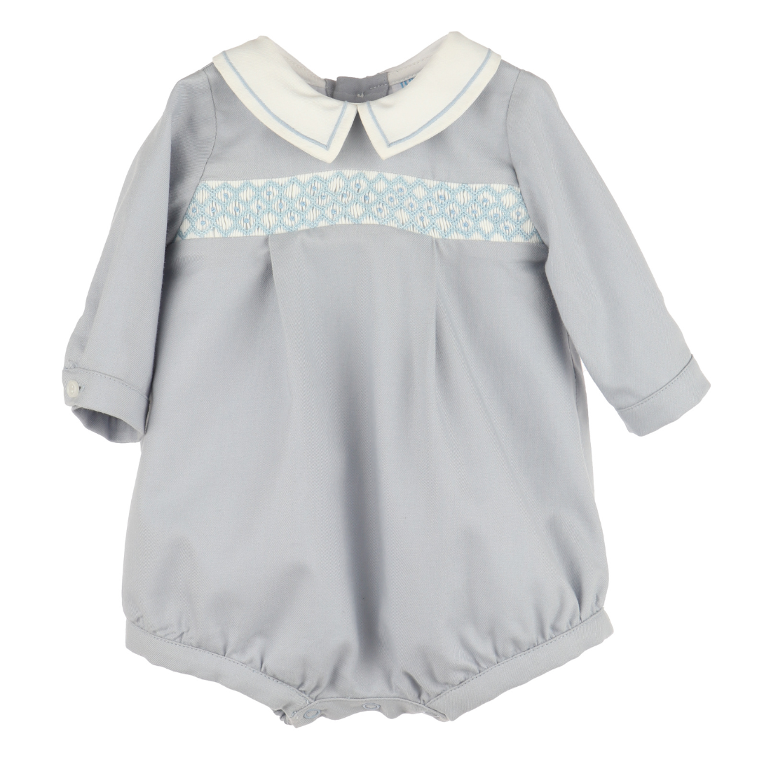 Luli & Me Smock Boy Bubble, Blue