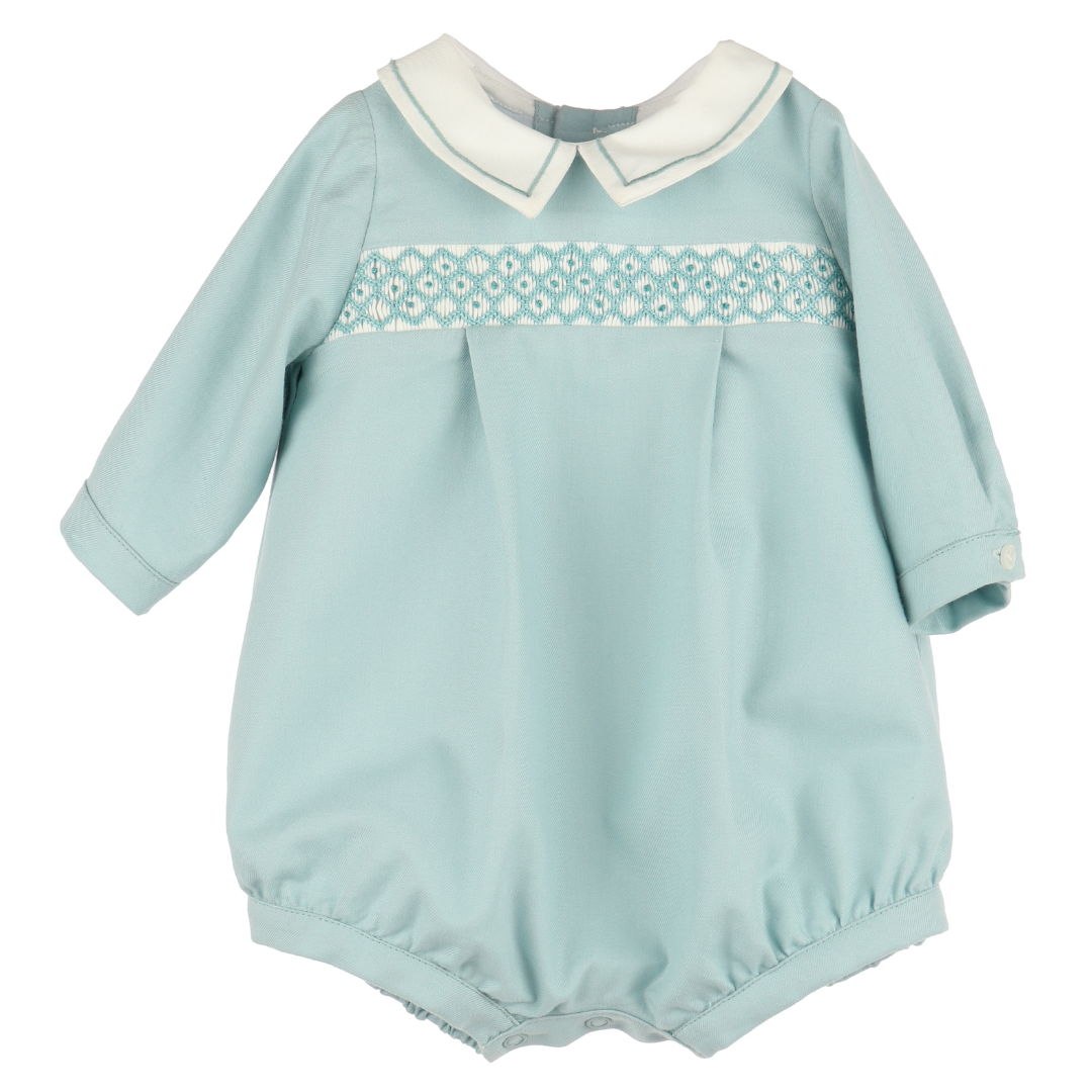 Luli & Me Smock Boy Bubble, Green