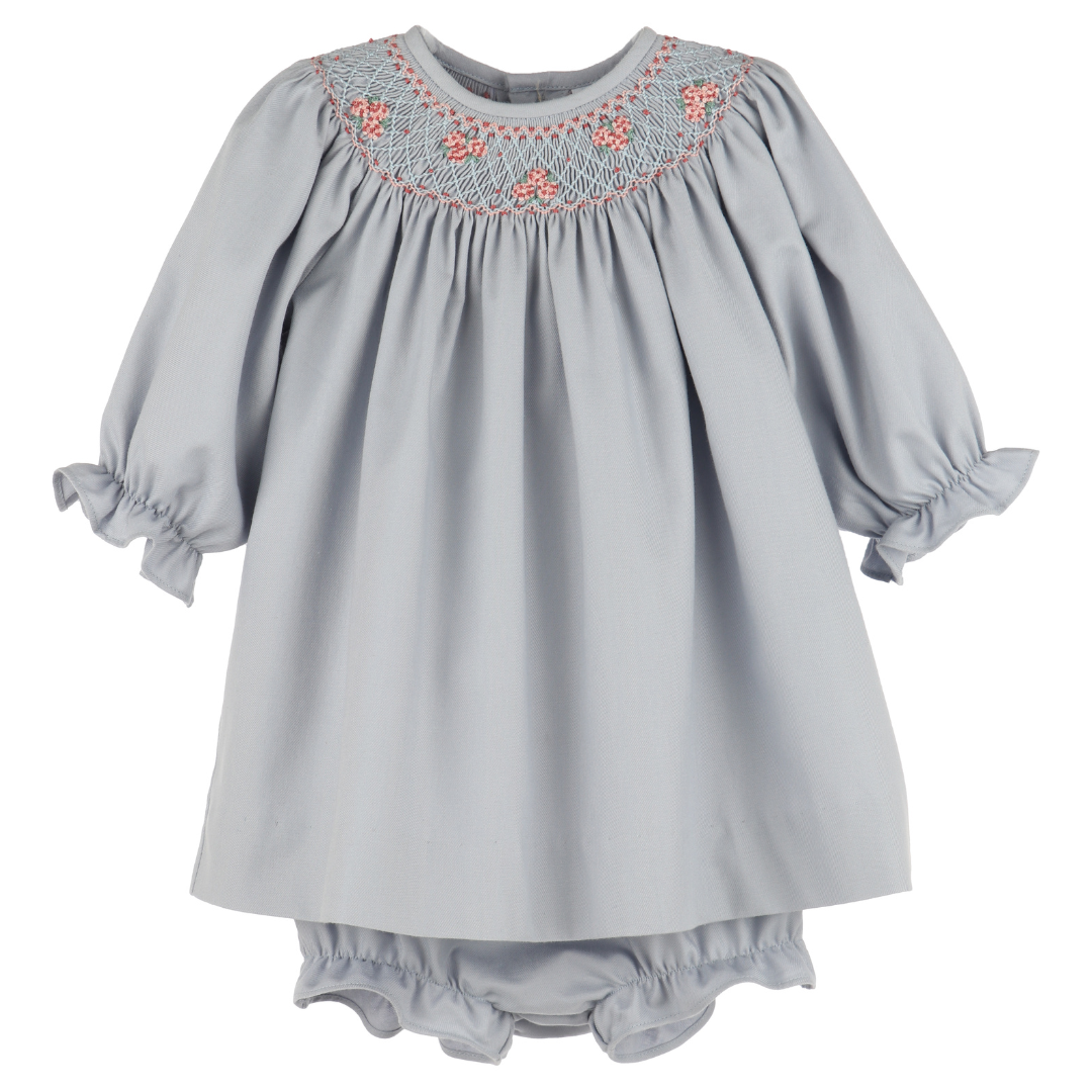 Luli & Me Hydrangeas Smock Bishop, Blue