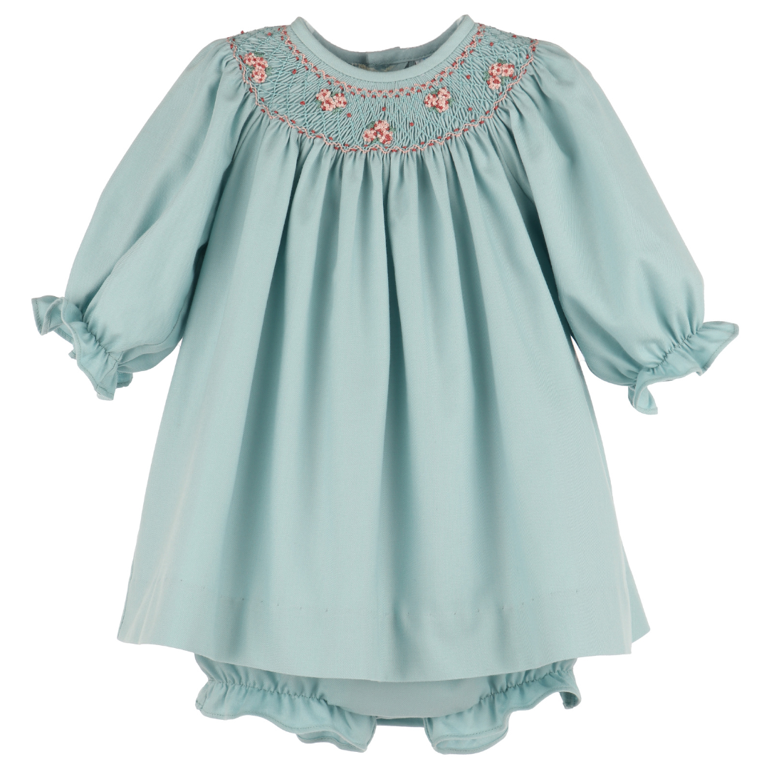 Luli & Me Hydrangeas Smock Bishop, Green