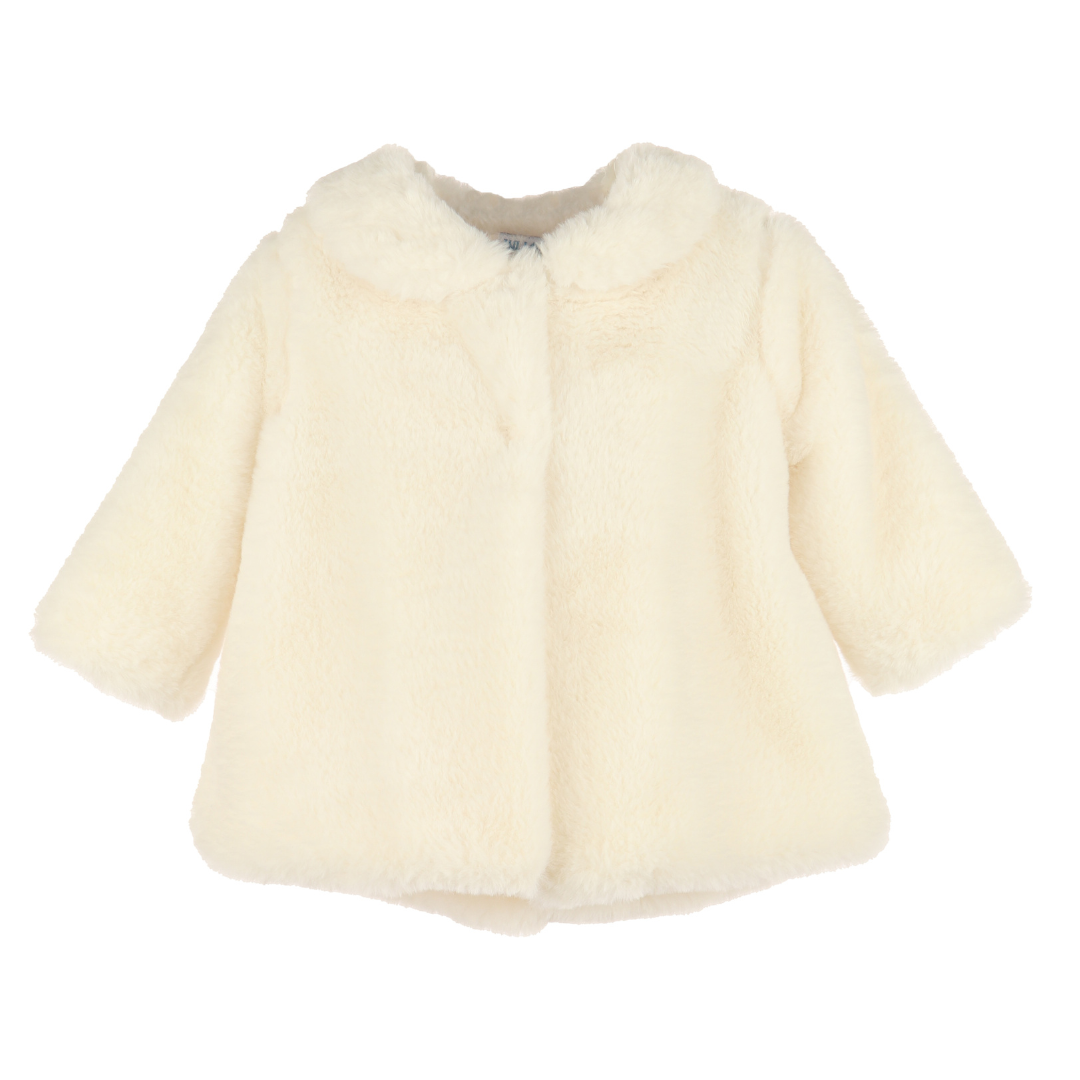 Luli & Me Cozy Fuzzy Long Coat, Ivory