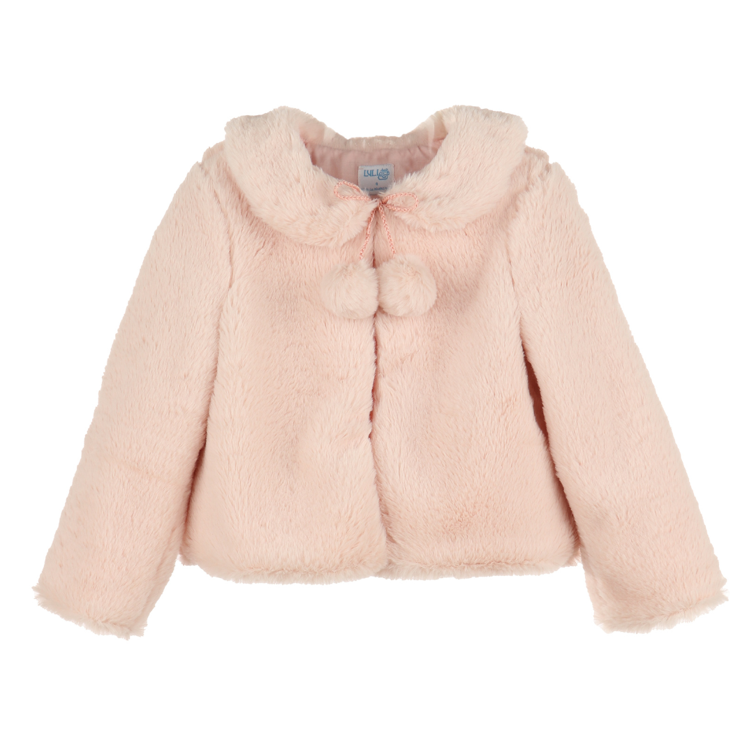 Luli & Me Cozy Fuzzy Coat, Rose