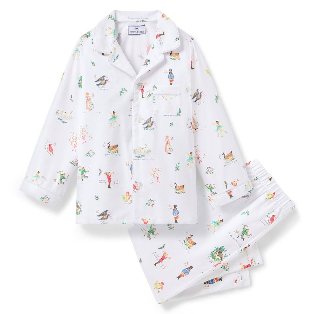 Petite Plume Kid's Twill Pajama, 12 Days of Christmas