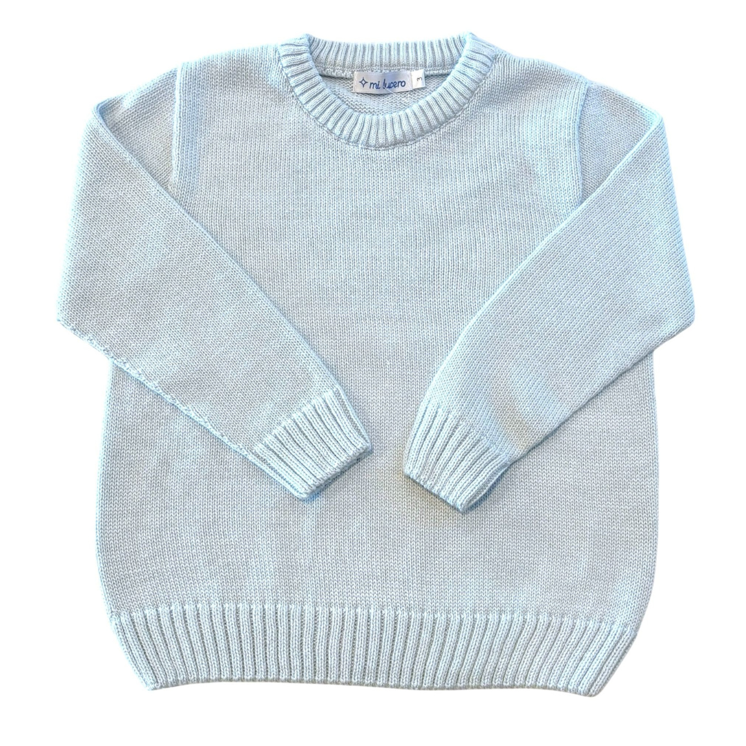 Mi Lucero Solid Crew Neck, Light Blue