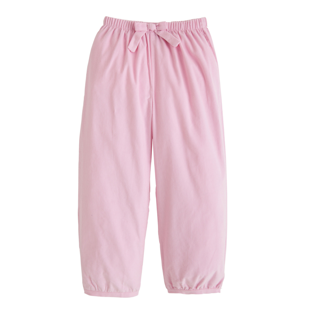 Little English Banded Bow Pant, Light Pink Corduroy